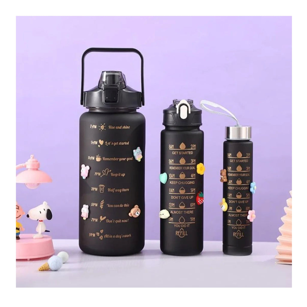 Trio Botella Motivacional Sticker Pines